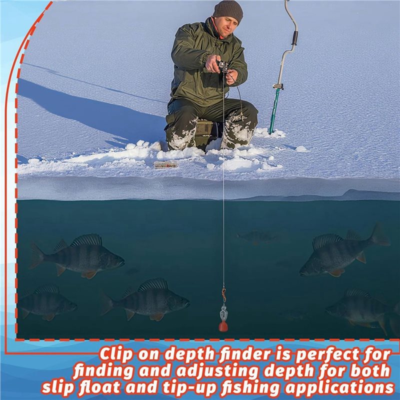 Fishing Depth Finder - Clip-On Water Deep Gauge Instruments For