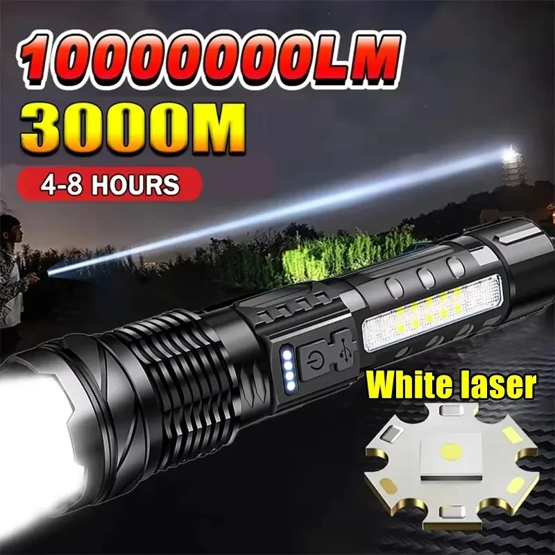 Fishing Light - Powerful LED Flashlight Battery Display USB