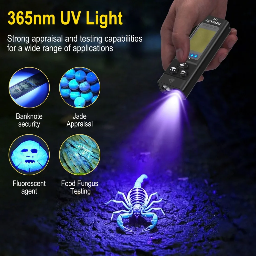 BORUiT U7 UV LED EDC Flashligh - огляд і ціна Fishing Light