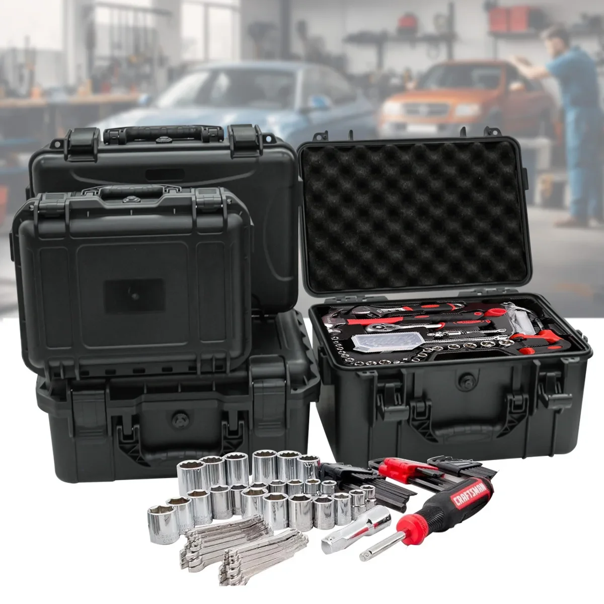 1 portable toolbox with pre cu - огляд і ціна Fish Finder Case