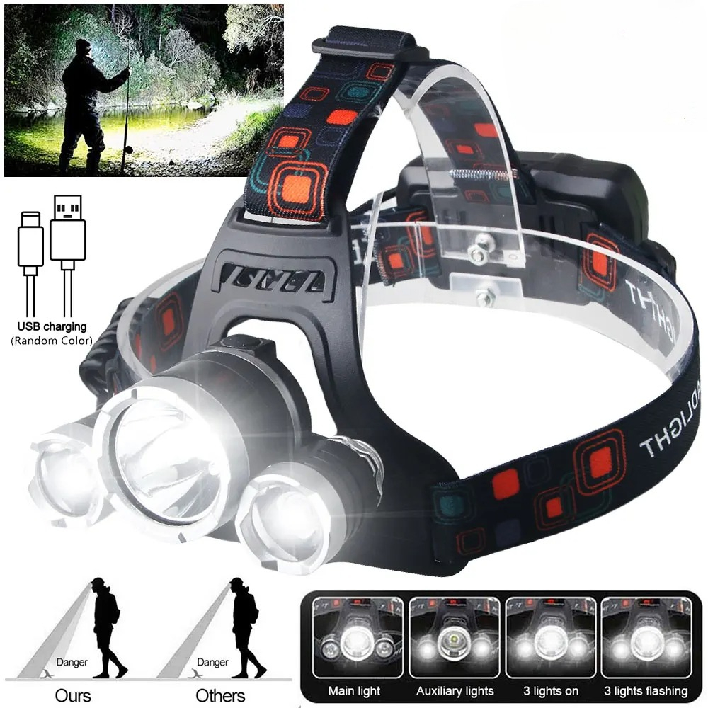 High Power LED Headlamp 18650  - огляд і ціна Fish Finder Battery