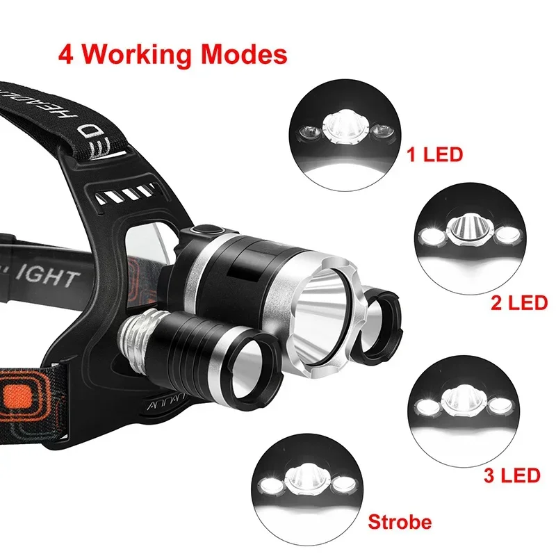 High Power LED Headlamp 18650  - огляд і ціна Fish Finder Battery