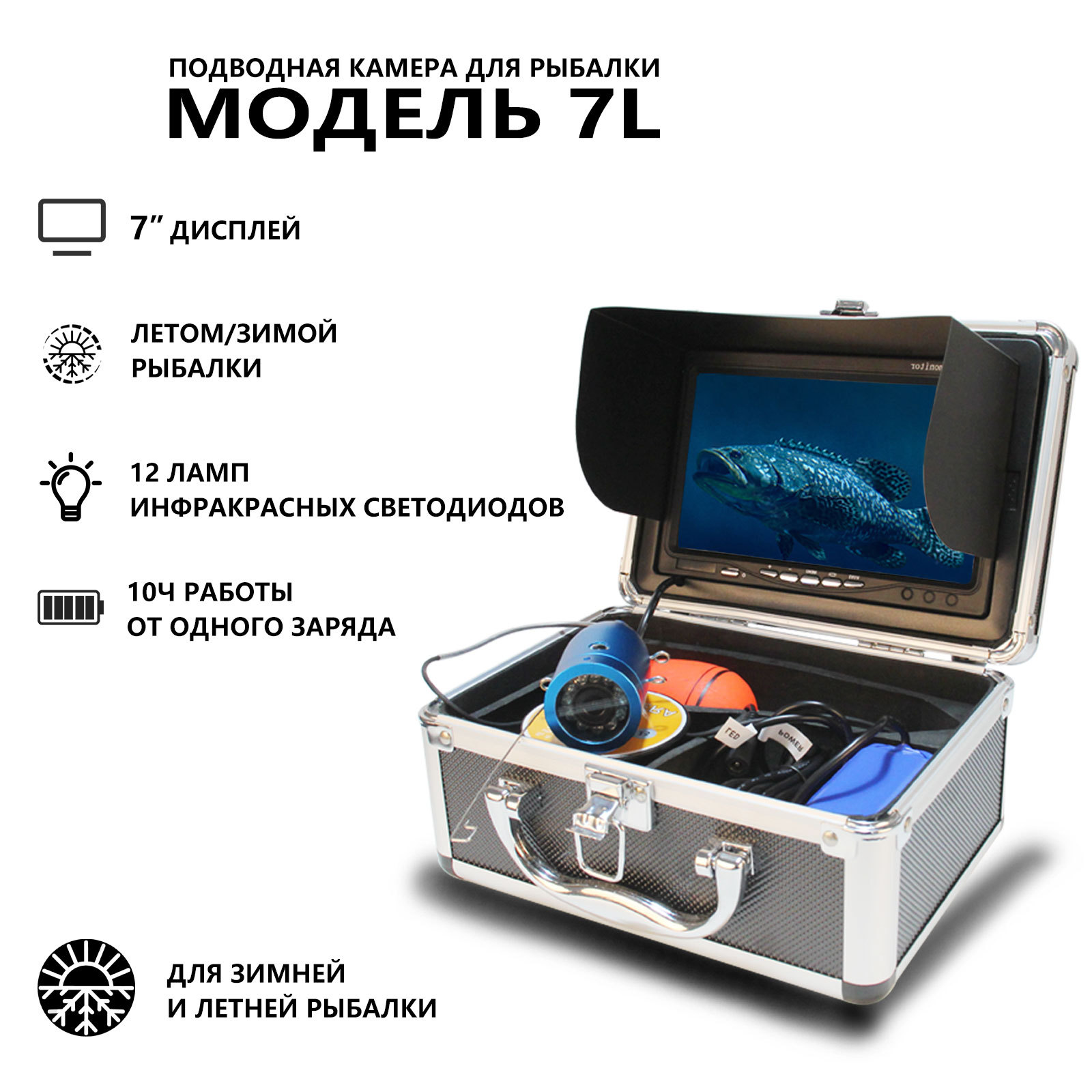 7 Inch IPS  Screen  15/20/30M  - огляд і ціна Fishing Camera