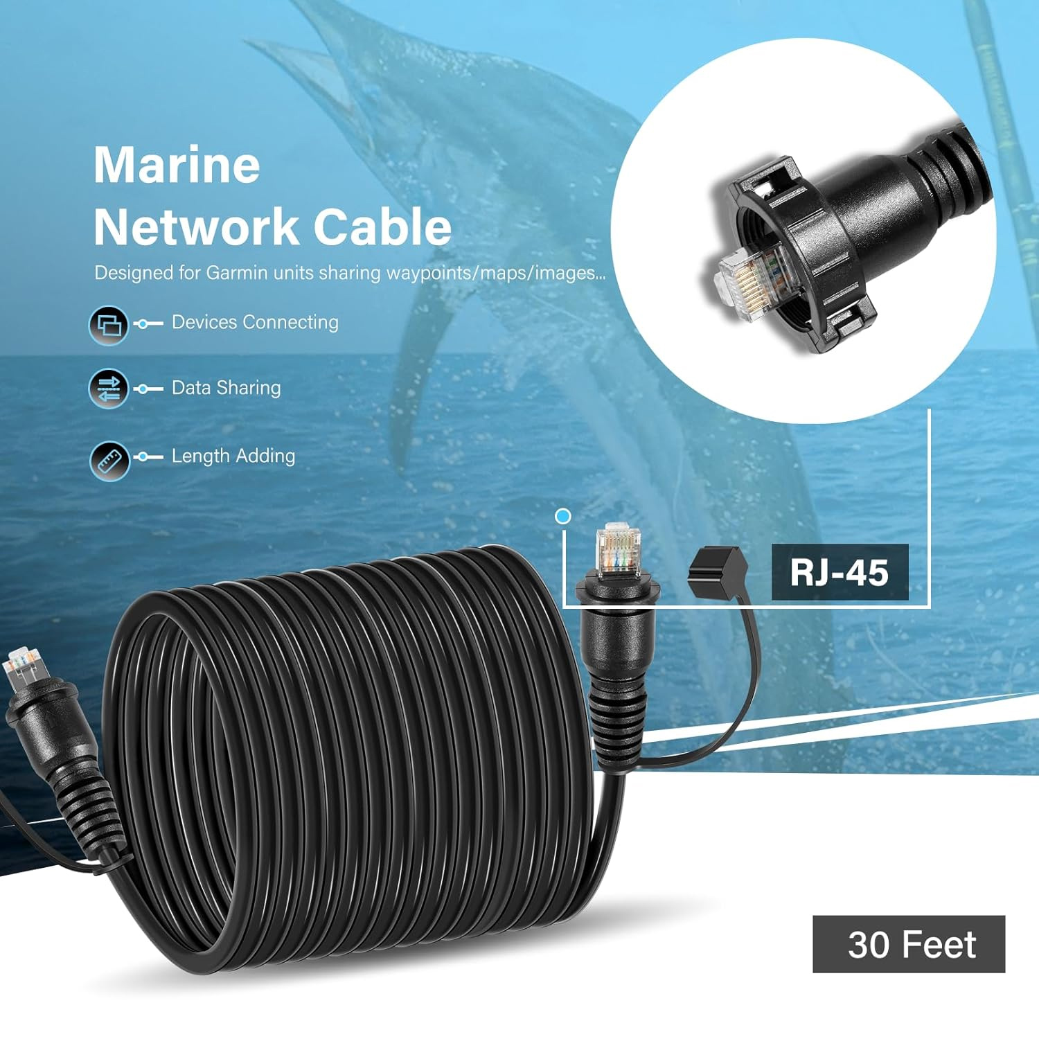 30 Foot Marine Network Cable f - огляд і ціна Fish Finder Cable